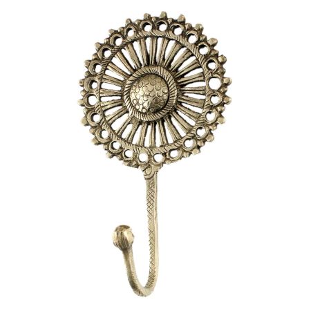 Golden Sunflower Wall Brass Decorative Hook